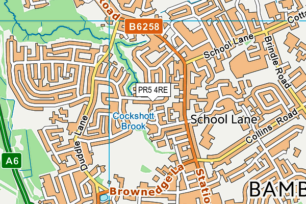 PR5 4RE map - OS VectorMap District (Ordnance Survey)