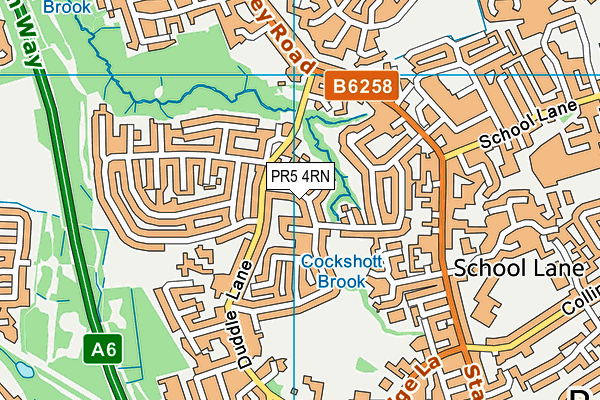 PR5 4RN map - OS VectorMap District (Ordnance Survey)