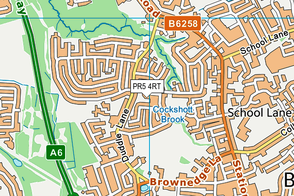 PR5 4RT map - OS VectorMap District (Ordnance Survey)