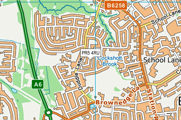 PR5 4RU map - OS VectorMap District (Ordnance Survey)