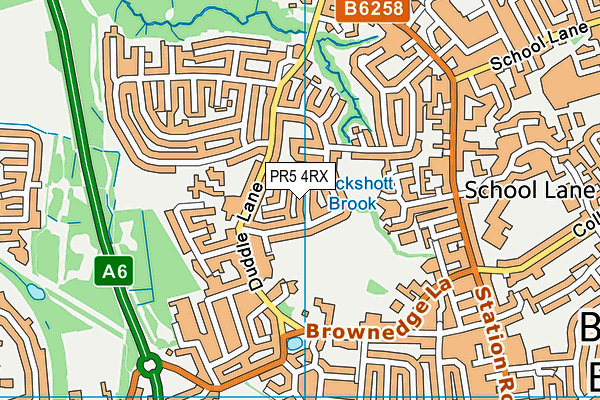 PR5 4RX map - OS VectorMap District (Ordnance Survey)
