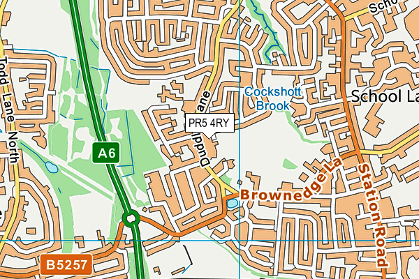 PR5 4RY map - OS VectorMap District (Ordnance Survey)