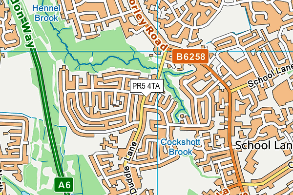 PR5 4TA map - OS VectorMap District (Ordnance Survey)