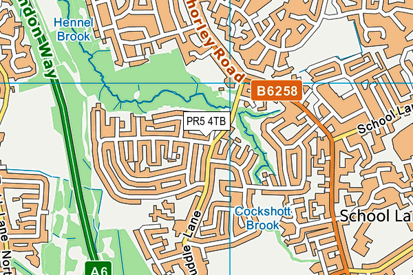 PR5 4TB map - OS VectorMap District (Ordnance Survey)