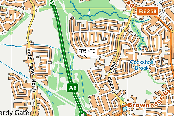 Walton-le-dale Primary School map (PR5 4TD) - OS VectorMap District (Ordnance Survey)