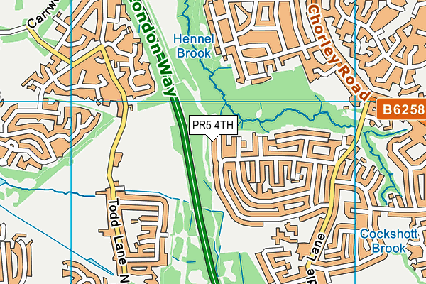PR5 4TH map - OS VectorMap District (Ordnance Survey)