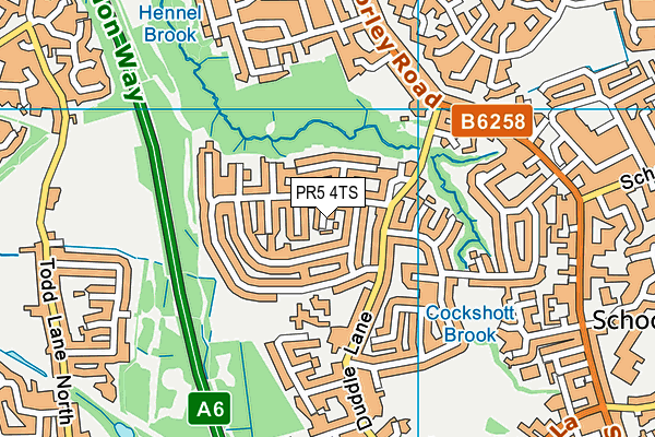 PR5 4TS map - OS VectorMap District (Ordnance Survey)