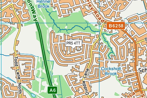 PR5 4TT map - OS VectorMap District (Ordnance Survey)