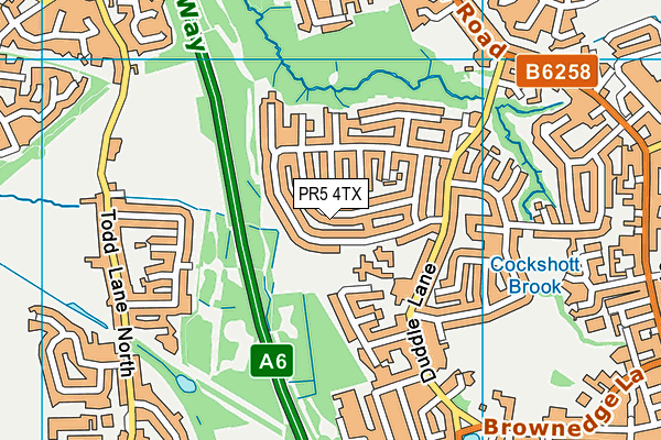 PR5 4TX map - OS VectorMap District (Ordnance Survey)