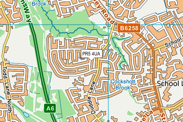 PR5 4UA map - OS VectorMap District (Ordnance Survey)