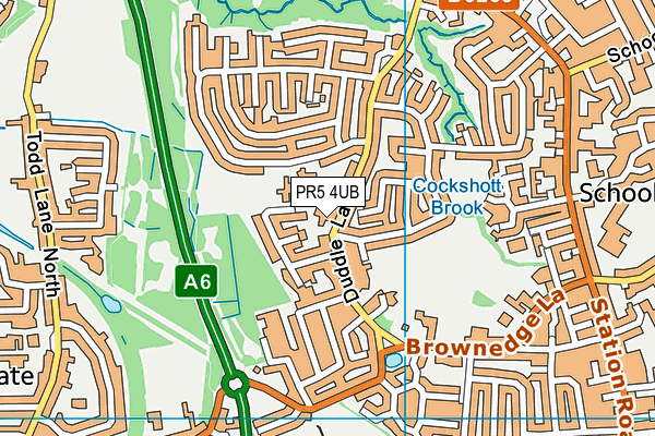 PR5 4UB map - OS VectorMap District (Ordnance Survey)