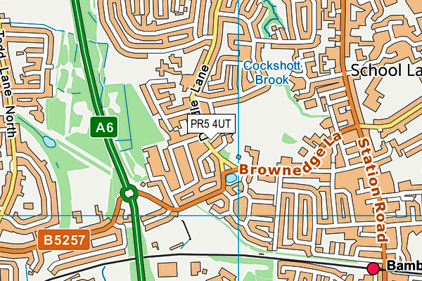 PR5 4UT map - OS VectorMap District (Ordnance Survey)
