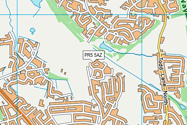 PR5 5AZ map - OS VectorMap District (Ordnance Survey)