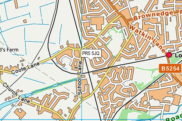 PR5 5JQ map - OS VectorMap District (Ordnance Survey)