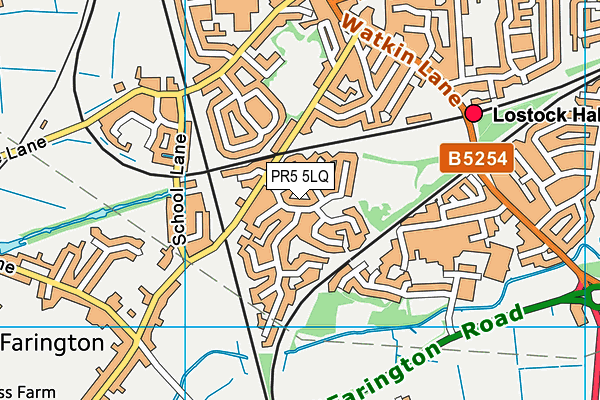 Croston Manor Open Space (Closed) map (PR5 5LQ) - OS VectorMap District (Ordnance Survey)