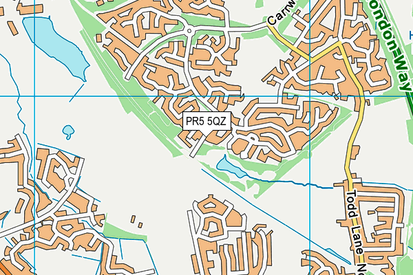 PR5 5QZ map - OS VectorMap District (Ordnance Survey)