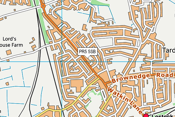 PR5 5SB map - OS VectorMap District (Ordnance Survey)