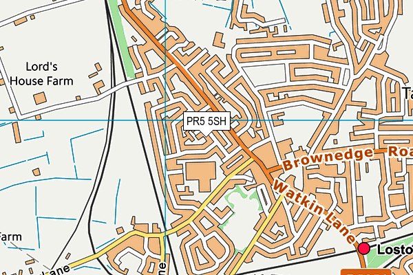 PR5 5SH map - OS VectorMap District (Ordnance Survey)