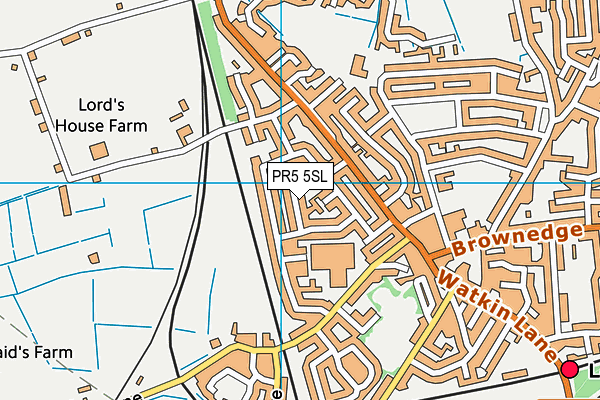 PR5 5SL map - OS VectorMap District (Ordnance Survey)