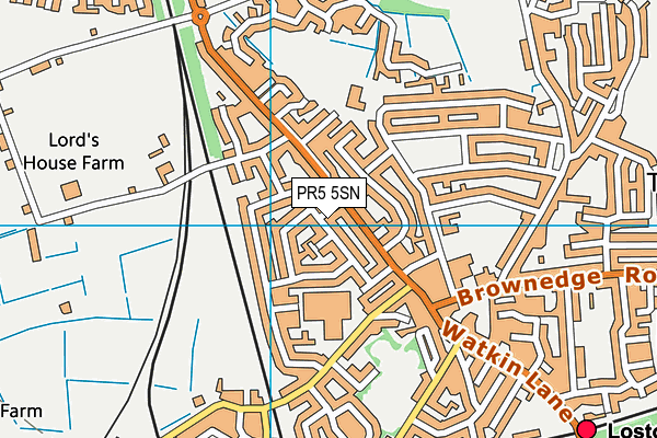 PR5 5SN map - OS VectorMap District (Ordnance Survey)