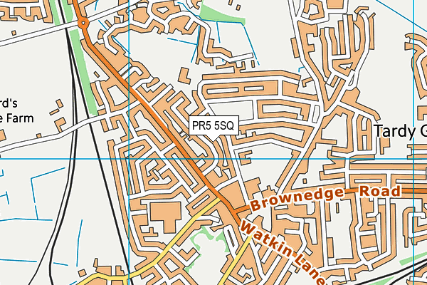 PR5 5SQ map - OS VectorMap District (Ordnance Survey)