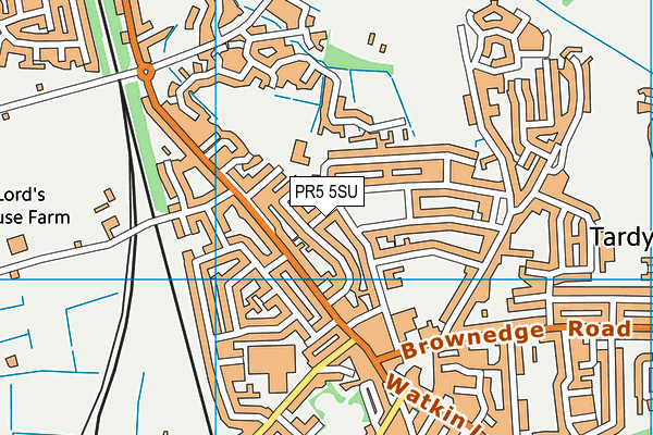 PR5 5SU map - OS VectorMap District (Ordnance Survey)