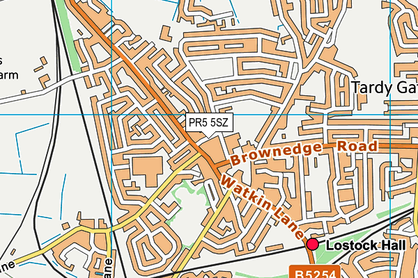 PR5 5SZ map - OS VectorMap District (Ordnance Survey)