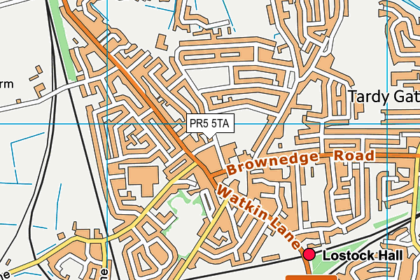 PR5 5TA map - OS VectorMap District (Ordnance Survey)