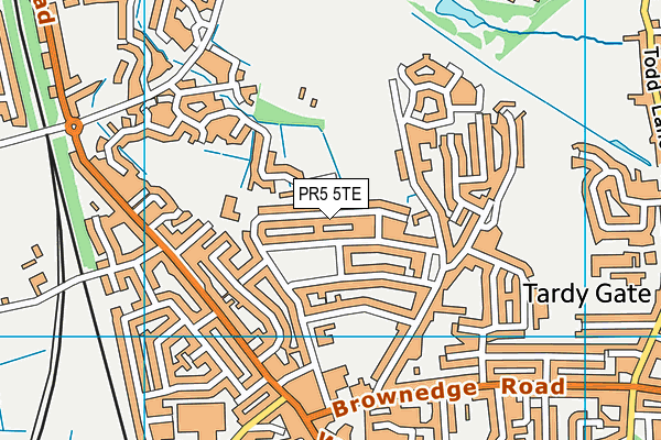 PR5 5TE map - OS VectorMap District (Ordnance Survey)