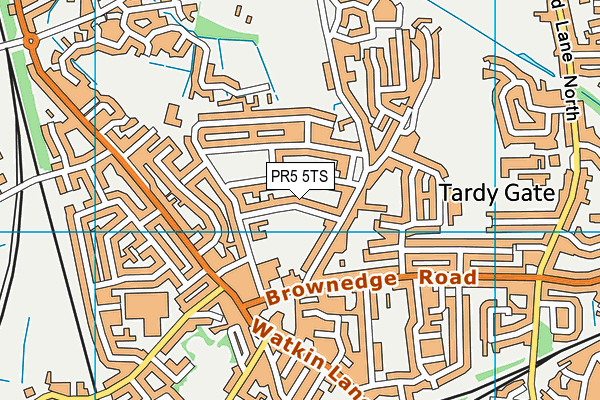 PR5 5TS map - OS VectorMap District (Ordnance Survey)