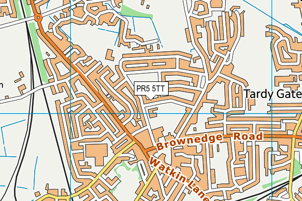 PR5 5TT map - OS VectorMap District (Ordnance Survey)