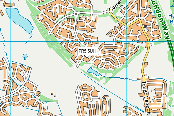 PR5 5UH map - OS VectorMap District (Ordnance Survey)