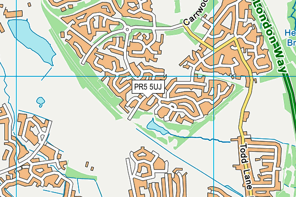 PR5 5UJ map - OS VectorMap District (Ordnance Survey)