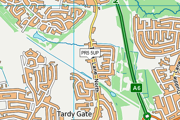 PR5 5UP map - OS VectorMap District (Ordnance Survey)