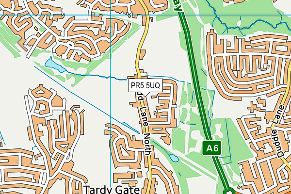 PR5 5UQ map - OS VectorMap District (Ordnance Survey)