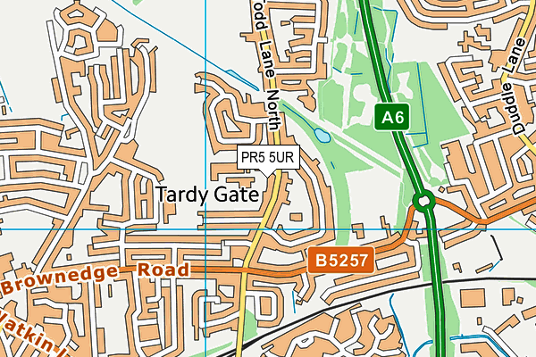 Lostock Hall Sports Centre map (PR5 5UR) - OS VectorMap District (Ordnance Survey)