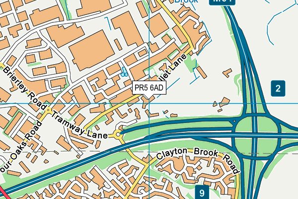 PR5 6AD map - OS VectorMap District (Ordnance Survey)