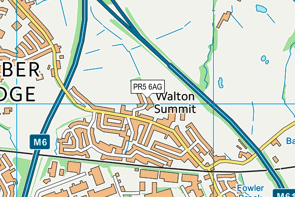 PR5 6AG map - OS VectorMap District (Ordnance Survey)