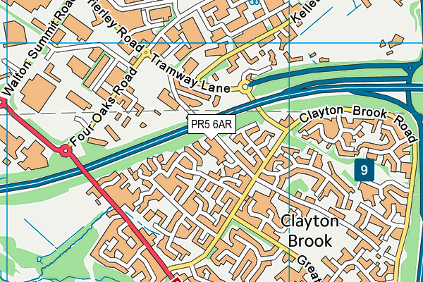 PR5 6AR map - OS VectorMap District (Ordnance Survey)