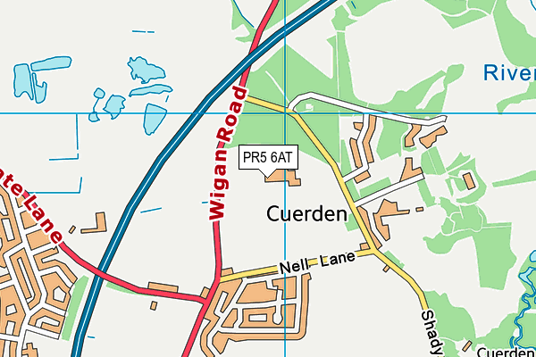 PR5 6AT map - OS VectorMap District (Ordnance Survey)