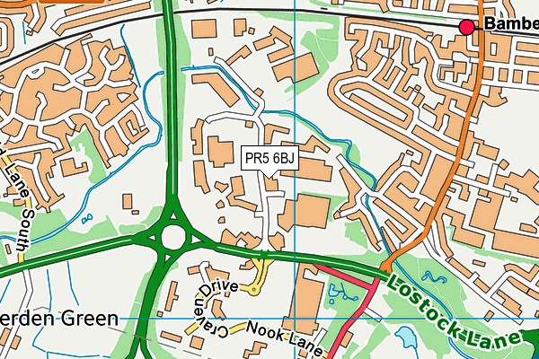 South Ribble Tennis And Fitness Centre map (PR5 6BJ) - OS VectorMap District (Ordnance Survey)