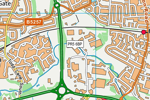PR5 6BP map - OS VectorMap District (Ordnance Survey)