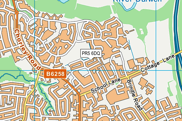 PR5 6DQ map - OS VectorMap District (Ordnance Survey)