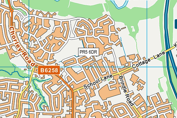PR5 6DR map - OS VectorMap District (Ordnance Survey)