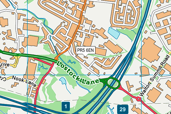 PR5 6EN map - OS VectorMap District (Ordnance Survey)