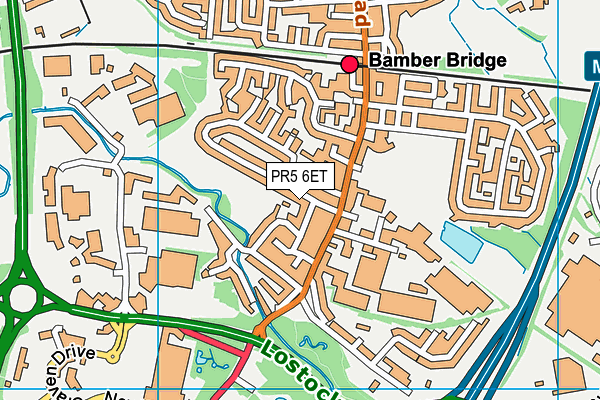PR5 6ET map - OS VectorMap District (Ordnance Survey)