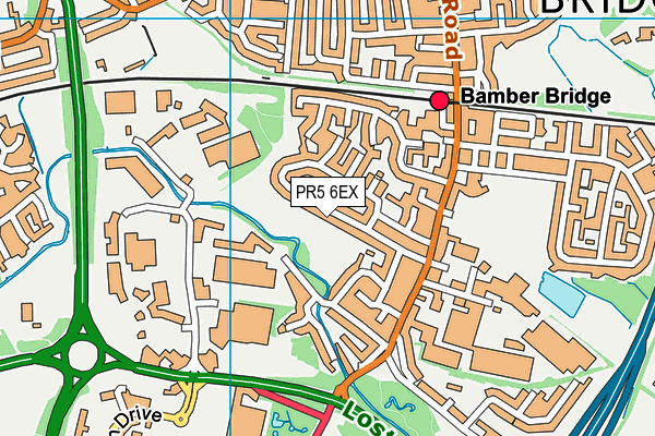 PR5 6EX map - OS VectorMap District (Ordnance Survey)