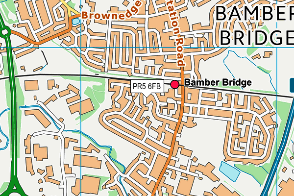 PR5 6FB map - OS VectorMap District (Ordnance Survey)