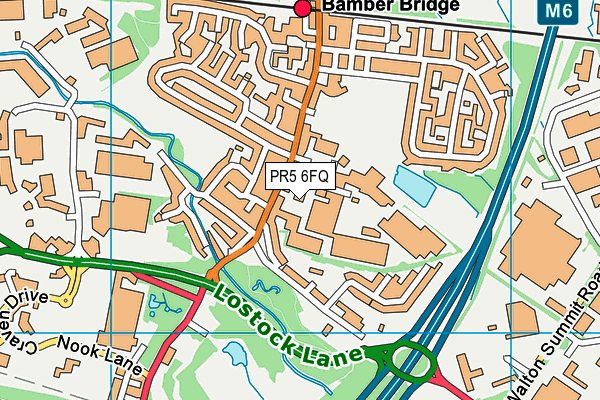 PR5 6FQ map - OS VectorMap District (Ordnance Survey)