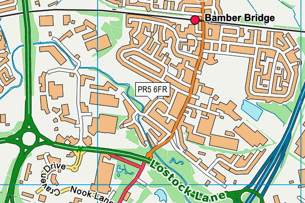 PR5 6FR map - OS VectorMap District (Ordnance Survey)